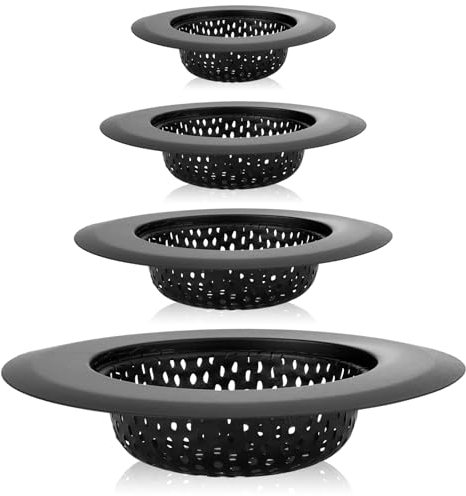 Mabor Sink Plug Strainer 4Pcs Stainless Steel Kitchen Sink Filter Bathroom Sink Strainer Bath Plug Hair Catcher for Shower Drain Plug Hole Cover Size from 2.17 to 4.41