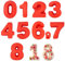 MytaYt 9 Stück Silikon Backform Zahlen Kuchenform Zahlen 0-8 Number Cake Backform Groß Backformen Set Zahlen Backform für Kuchen Keksen Pralinen Geburtstag Party(Rot)