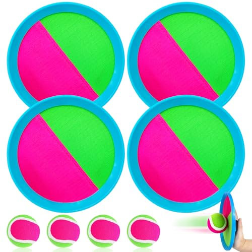 DOWNDRIFT Klettballspiel Klettball Strand Spiele Werfen Klettspiel Outdoor Spielzeug Outdoor Spiele für KinderGartenspielzeug Fangballspiel Klettballspiel für Kinder ab 3 4 5 6 7 Jahre Mädchen Junge