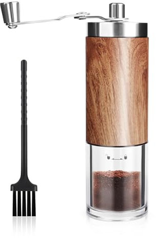 MXTIMWAN Macinacaffè manuale,Macinino caffè,Macinacaffe Portatile Professionale da Mano,Coffee Grinder,Grado di Rettifica Regolabile,Macinacaffè Manuale Viene Fornito Con Spazzola perLa Pulizia