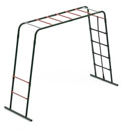 Plum Play Metal Monkey Bars Climbing Frame with Stippled Powder Coating for Extra Grip and Support - Cargo Climbing Net - Max user weight 50kg - Up to 3 users at a time - Min age from 3 years Plus