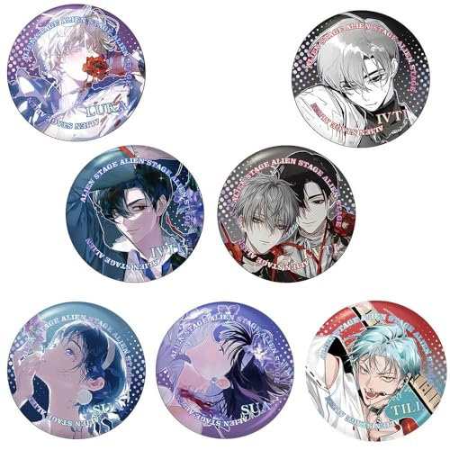 7 Alien Stages Badge Spiel Action Figures Brosche Alien Stages Cosplay Abzeichen Cool Pins Taschen Dekoration 78MM