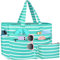 WACCET Strandtasche XXL Familie, Große Wasserdichte Strandtasche Damen mit Reißverschluss, Faltbare Leichte Badetasche Damen mit Mehreren Taschen Beach Bag Tote Bag für Strand, Reisen, Urlaub, Pool.