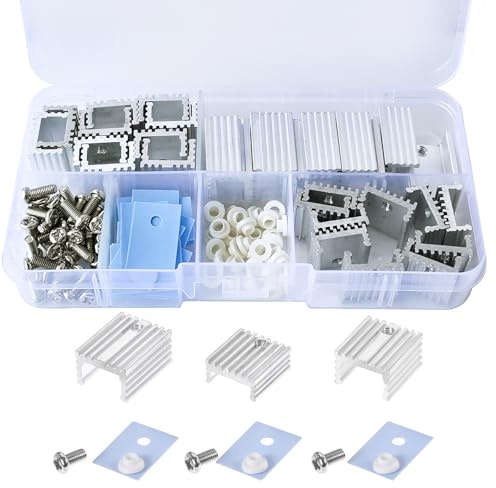 XUGERIP 30PCS TO-220 Heatsink Kit- Aluminum Heat Sinks(3 Sizes) for LM7805, LM317, IRF, TDA Power Transistors & Voltage Regulators