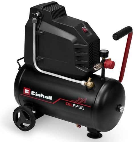Compressore Einhell TC-AC 190/24/8 I OF (1500 W, max. 8 bar, serbatoio da 24 l, potenza di aspirazione 190 l/min, compressore silenziato da 70 dB, manometro, riduttore di pressione)