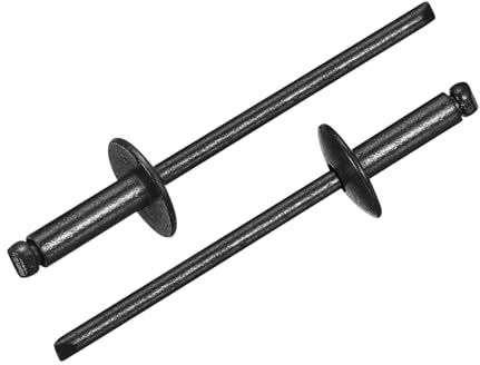 QUARKZMAN 50 st 1/8 tum x 3/8 tum blindnitar med stor fläns galvaniserat kolstålhandtag och stifthätta blindnitar svart