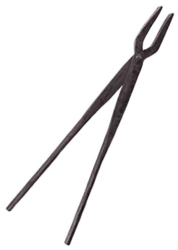 Battle-Merchant - Schmiedezange handgeschmiedet aus Stahl - Zange Flachzange Mittelalter LARP klein ca. 38 cm