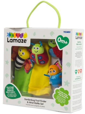 LAMAZE Gardenbug Wrist Baby Rattle Toy Baby Gift Set, Cute Foot Finder Baby Toy with Sensory Stimulation, Suitable for Boys & Girls From 0 - 6 Months, Styles May Vary LC27634