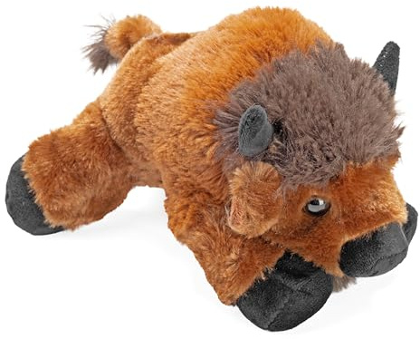 Wild Republic Hug’EMS Bison, Animal en Peluche, 17 cm, Grand Cadeau, Jouet Éducatif, Peluche Écologique, Rembourrage Fabriqué à Partir de Bouteilles d’Eau Recyclées