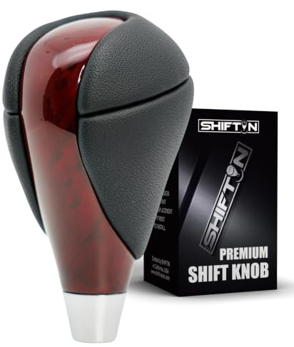 SHIFTIN Gear Shift Knob, Cherry Red, Walnut Wood, Leather, for Lexus ES300h ES350 GS300 GS350 GS430 GS450h GS460 IS250 IS300 IS350 LS460 LS600h RX350 RX450h