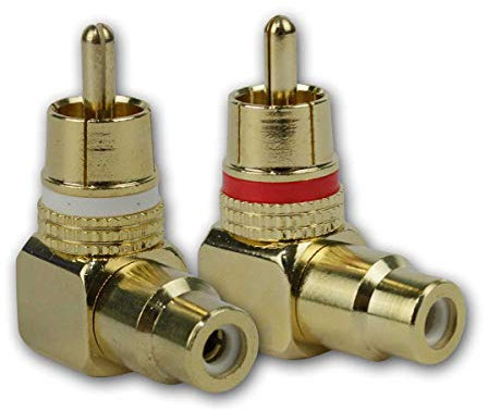 Cinch-Kupplung, 2er Set, vergoldet, abgewinkelt