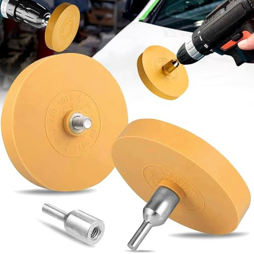 Mikqky 2 Piezas Borrador Calcomanía Removedor de Coche, Removedor de Vinilo Ruedas, Disco para Eliminar Adhesivos, Disco para Eliminar de la carrocería (88mm)