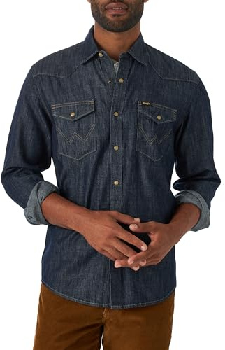 Wrangler Iconic jeansskjorta med tryckknappar och normal passform, XXL