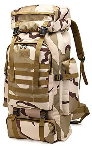 NBVNBV Notfallrucksack wasserdicht Fluchtrucksack 80 L, Wanderrucksack Große Kapazität Militär Taschen Für Männer Reisen Camping Jagd Trekking Klettern Rucksack