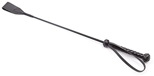 chenyesun 24'' Riding Horse Crop Riding Crop with Genuine Leather, Whips Equestrianism Horse Whip Crops for Sport,Black
