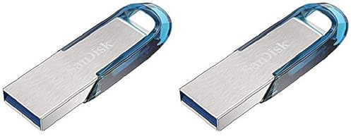 SanDisk Ultra Flair 64 GB USB 3.0 Flash Drive, Upto 150MB/s read - Blue (Pack of 2)