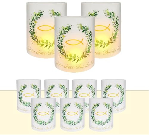 JLTXKST 16 Pièces Lanternes Décorations de Table Communion Décoration Communion Confirmation Baptême Bougies Chauffe-Plat Lanterne Poisson Décoration pour Garçons Filles Communion Bougies Chauffe-pla