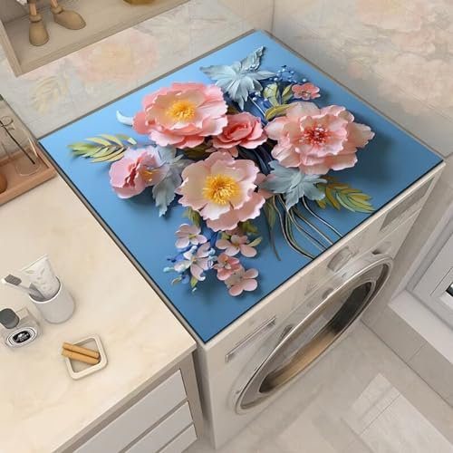 BALAMLB Housse Machine à Laver Top, AntidéRapant Housse De RéFrigéRateur,Couvercle de sèche-Linge, AntipoussièRe, SèChe Rapide,Facile Nettoyer, pour Dessus Laveuse SéCheuse T,40x50cm