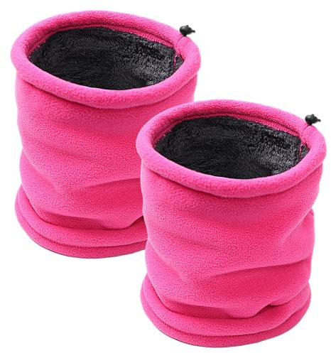 MOVYEE 2 Stück Schlauchschal Fleece Loop Schal Eindicken Multifunktional Halswärmer Unisex, für Outdoor, Ski, Laufen, Radfahren (Pink)