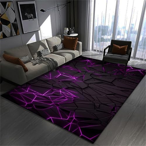 RUILBJ Gaming Teppiche 3D Visual Cool Line Style Decorative Carpet, rutschfeste Bodenmatte Wohnzimmer Sofa Tisch Teppich, Geeignet Für Teenager Schlafzimmer E-Sport Zimmer (Farbe 4,160x200 cm)