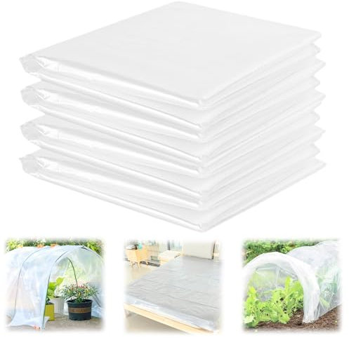 Film pour serre 2 x 6 m, transparent, extra épais et indéchirable, en polyéthylène, bâche de protection résistant aux intempéries, pour serre, film tunnel