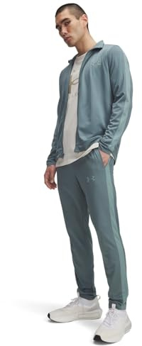 Under Armour Men's Rival Knit Tracksuit, Comfortable and Fast-Drying Top and Jogging Bottoms with Pockets, Men's Tracksuit for Training and Casual Wear,Jasper Blue/Serpentine/Serpentine,3XL