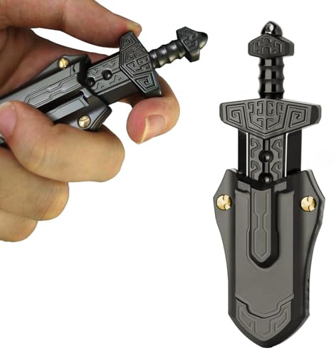 SKEDC Sword Fidget Slider, EDC Fidget Sword Fidget Toys for Adults, Stress Relief Toy Executive Desk Toy for Keep Focus & Anxiety Relief, Best Gadgets for Men (Black)