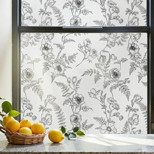 ADD.HERES Stained Glass Window Film Privacy Static Cling, UV Blocking Non-Adhesive Vinyl for Home Kitchen Bathroom - 44.5x200cm