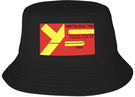 Anglerhut Flagge des Yankton-Sioux-Stammes Fischerhut Faltbar Strandhut Unisex Eimer Hut Für Reisen Camping Wandern
