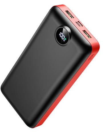 LOOPEAK Portable Charger Power Bank 50000mAh 22.5W Fast Charging Battery Bank USB C External Battery Pack with 3 Output & 2 Input Digital Display for iPhone 16/15/14/13/12, Samsung, iPad etc (Red)