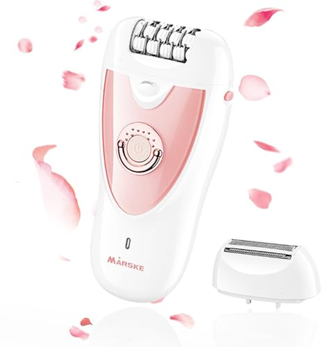 Smooth Glide Epilator for Women, 2-in-1 Facial Epilator for Women with LED, Wet/Dry Hair Remover Device, Portable Electric Lady Shaver for Bikini, Face, Arm, Legs, Armpits