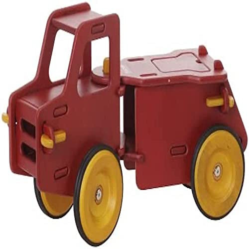 Moover Toys Junior Truck rot - Lenkbar, zusammenbaubares Kindergartenfahrzeug - Rutschfahrzeug aus Holz