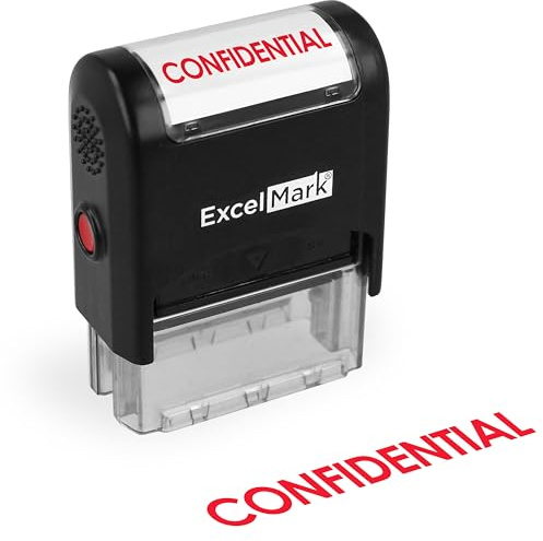 ExcelMark Confidential Self Inking Rubber Stamp - Red Ink