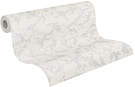 A.S. Création 522016 5220-16 - Carta da parati in tessuto non tessuto, 25 m x 1,06 m, colore: Bianco