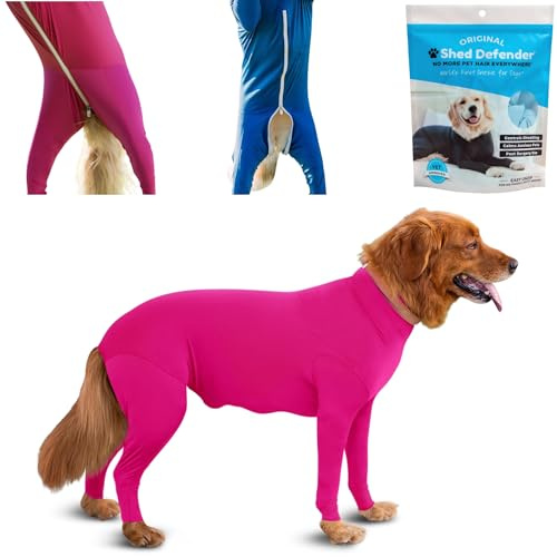 Shed Defender Original Dog Onesie for Shedding Control – Seen on Shark Tank, Lightweight Breathable Dog Suit, Bodysuit for Dogs, Recovery Suit, Anxiety Relief, Full Coverage, Easy On/Off, Dog Jumpsuit
