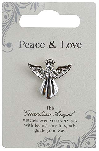 Silberfarbene Engelsnadel mit Edelstein, sentimentale Geschenkidee