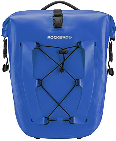 ROCKBROS Borsa Bici Posteriore Impermeabile, Borsa da Portapacchi Laterale Anti-pioggia per MTB Bicicletta, per Viaggio di Ciclismo, Facile Trasportare, Grande Capacità 25L, 5 Colori Disponibili