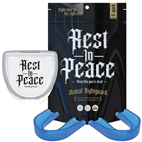 Rest in Peace Night Guard for Grinding & Clenching, Bruxing, 2-Pack, Blue