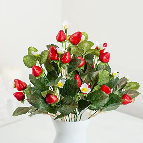 Factory Direct Craft Artificial Strawberry Bush - Spring and Summer Strawberries Plant Florals and Home Decor Fake Fruit (Size: 17 H)
