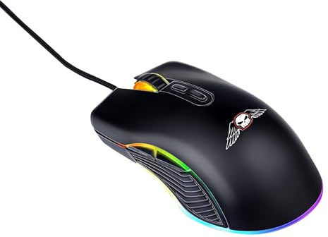 No Fear Gaming Maus - 7200dpi - RGB Maus mit LED-Beleuchtung - 1,5M Kabel - USB 2.0-Anschluss - Schwarz