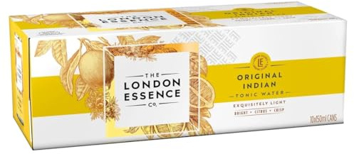 THE LONDON ESSENCE CO. Original Indian Tonic, Premium Cocktail Mixer, 150ml, Pack of 10 cans, No Artificial Colours Preservatives or flavours, Low Calorie
