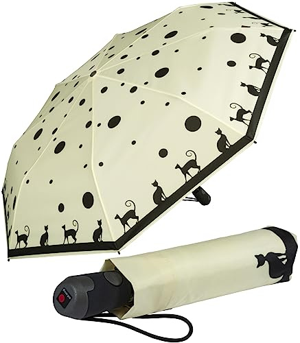 Knirps Damen Taschenschirm E.200 Duomatic - Cat ecru