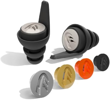 DYNAMIC ear filter Full Pack - Återanvändbart Hörselskydd - 4 Uppsättningar Olika, Utbytbara Filter - Välj den Bästa Upplevelsen för Dig - 4 Storlekar Öronproppar, Etui och Snöre - Holländsk Produkt