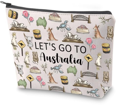 Custodia da Viaggio in Australia Regalo per le Vacanze Borsa per il Trucco con Cerniera Souvenir Australia