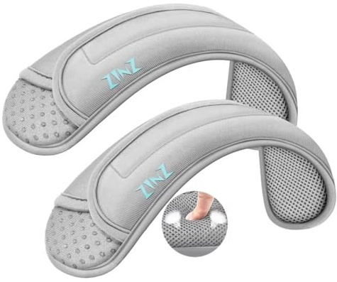 ZINZ 2-Pack Universal Shoulder Pad with Ultra thick Cushion for Bag Luggage Bag Crossbody, Plus Long & Anti-Slip & Breathable,Gray-2Pack