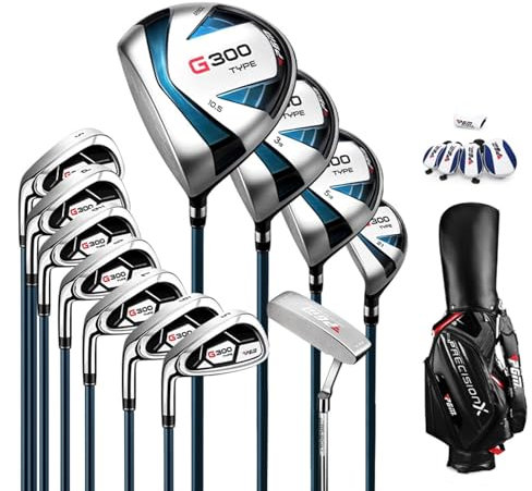 Golfschläger, linker Handschuh for Herren, Titan, 1 Holz, einschließlich 3 Hölzer, 7 Eisen, 1 Putter, 5 Schlägerhauben, 1 Tasche, geeignet for Golfplätze im Freien (Color : Carbon, Size : B12 Sticks