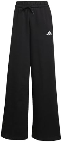 adidas Donna Women 3-Stripes Fleece Wide Pants, Black, L