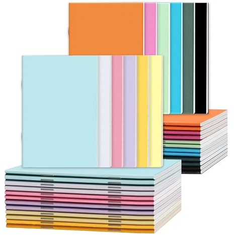 Yoosso 24 Pezzi Taccuino A6, 9 X 14 cm Block Notes, Righe Taccuino Tascabile, Per Famiglia, Scuola, Ufficio (16 Fogli/32 Pagine)