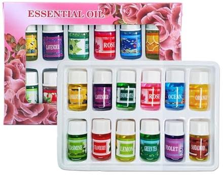 Misaakoeq Aceites Para Difusores | Juego De 12 Piezas De Mezclas De Aceites Esenciales Para Difusores | Soluble En Agua Duradera Para Velas Jabón Sueño Calmante
