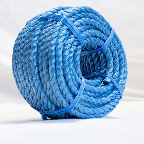 30 Metre Mini Coil Poly Rope – Strong Lorry Rope for Trailer, Outdoor Use – Durable, Blue, Multipurpose (12mm x 30m)